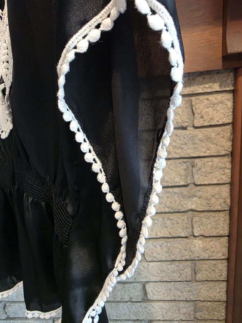 Fun & Flirt Black Top with White Crochet Trim - Picture 5 of 6